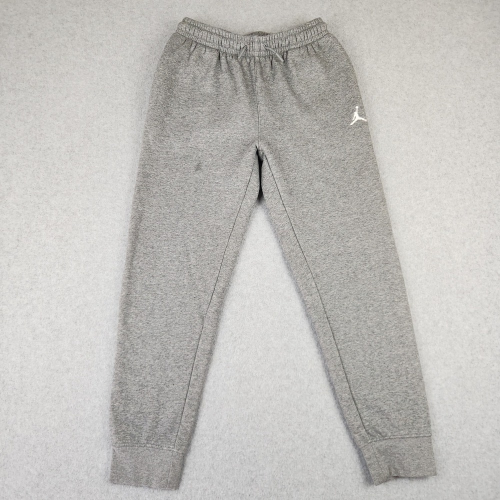 Jordan Sweatpants Boys Large L Gray Jumpman Fleece Joggers 12-13Y D234-GEH 424